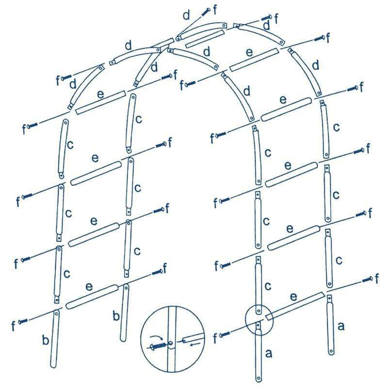 90" x 55" Decorative Metal Wedding Arch - White IRON_ARCH_001