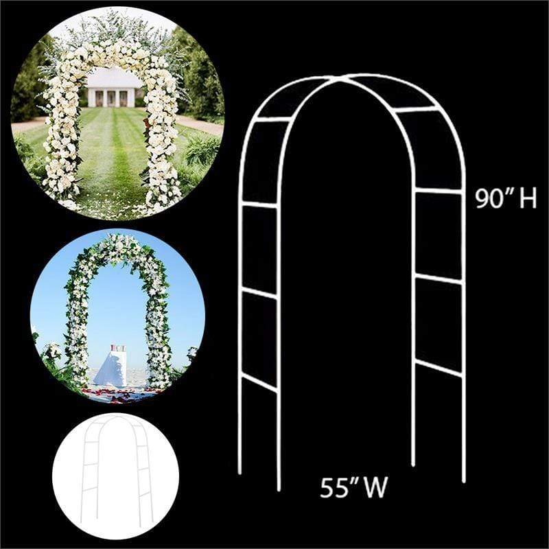 90" x 55" Decorative Metal Wedding Arch - White IRON_ARCH_001