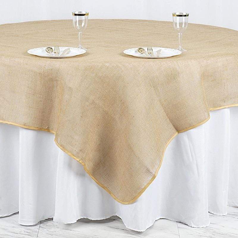90" x 90" Burlap Table Overlay - Natural LAY90_JUTE_NAT