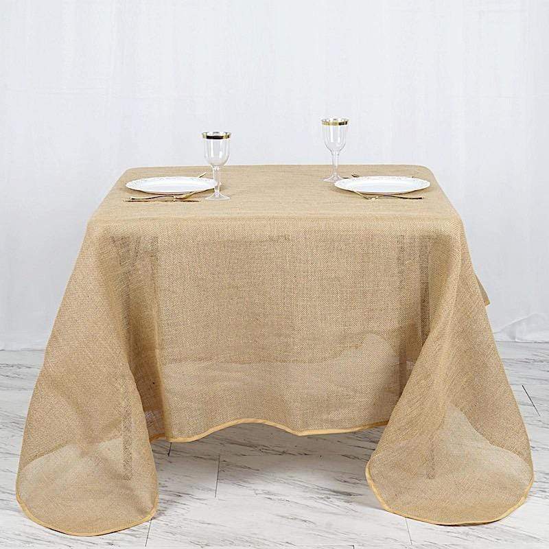 90" x 90" Burlap Table Overlay - Natural LAY90_JUTE_NAT