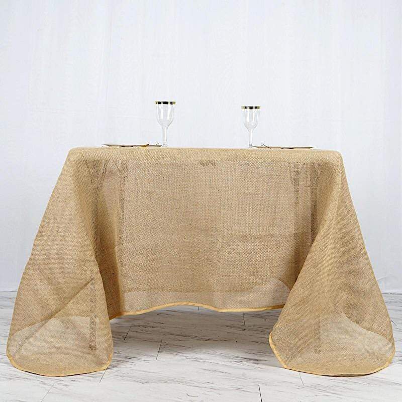 90" x 90" Burlap Table Overlay - Natural LAY90_JUTE_NAT