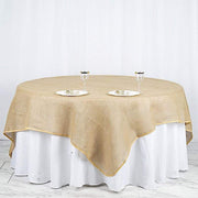 90" x 90" Burlap Table Overlay - Natural LAY90_JUTE_NAT