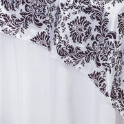 90" x 90" Damask Flocking Table Top Overlay