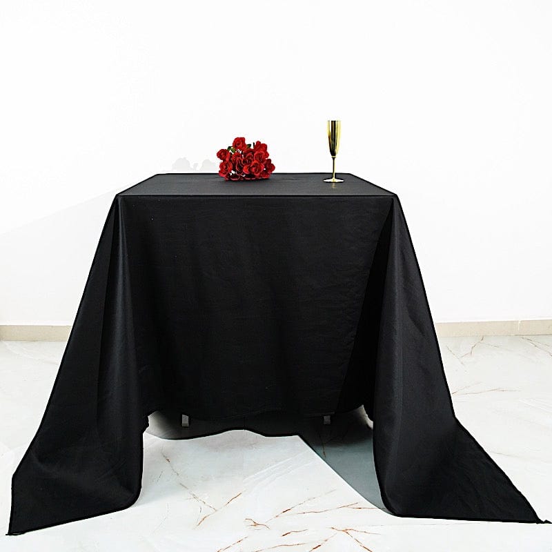 90" x 90" High Quality Cotton Square Tablecloth TAB_COT_9090_BLK