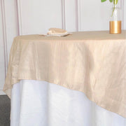 90" x 90" Metallic Crinkled Taffeta Table Overlay