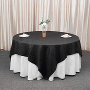 90" x 90" Metallic Crinkled Taffeta Table Overlay