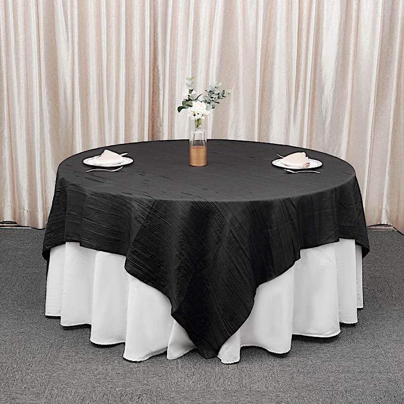 90" x 90" Metallic Crinkled Taffeta Table Overlay