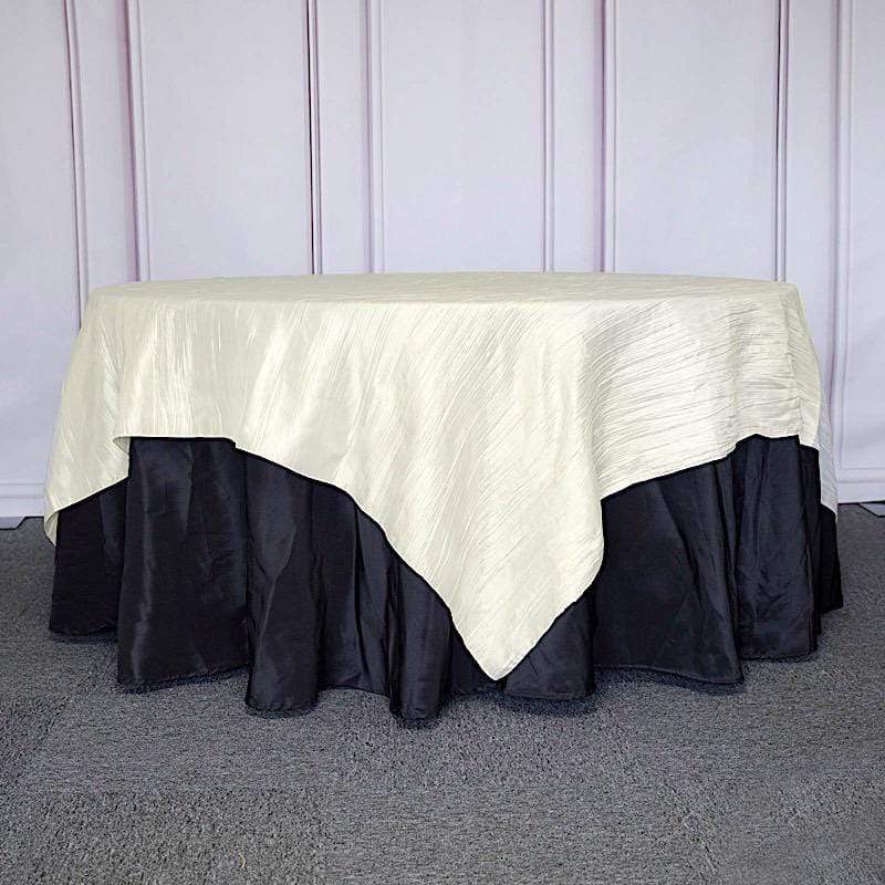 90" x 90" Metallic Crinkled Taffeta Table Overlay