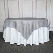 90" x 90" Metallic Crinkled Taffeta Table Overlay