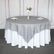 90" x 90" Metallic Crinkled Taffeta Table Overlay