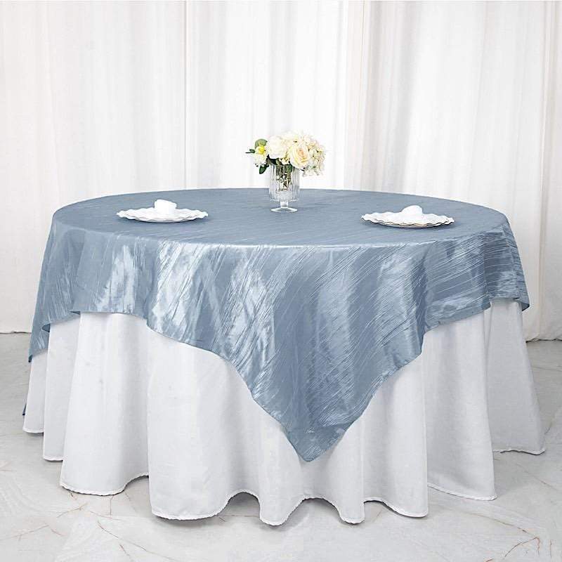 90" x 90" Metallic Crinkled Taffeta Table Overlay