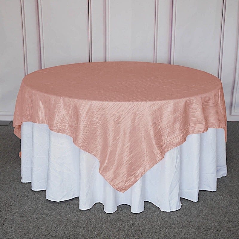 90" x 90" Metallic Crinkled Taffeta Table Overlay
