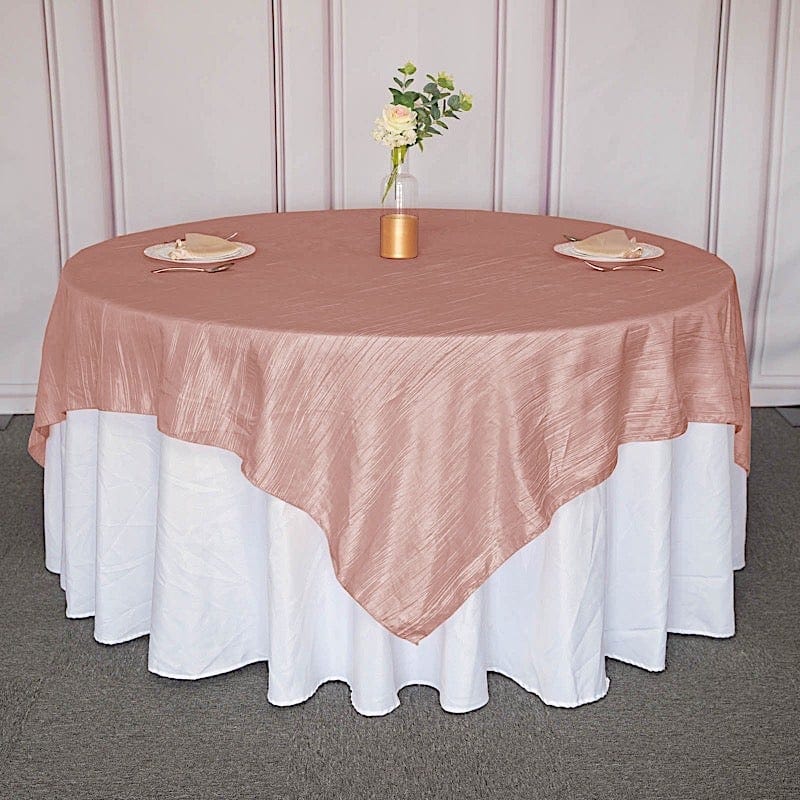 90" x 90" Metallic Crinkled Taffeta Table Overlay