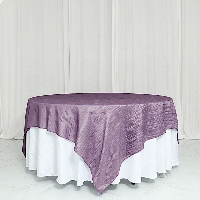 90" x 90" Metallic Crinkled Taffeta Table Overlay