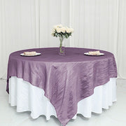 90" x 90" Metallic Crinkled Taffeta Table Overlay