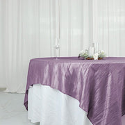 90" x 90" Metallic Crinkled Taffeta Table Overlay