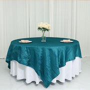 90" x 90" Metallic Crinkled Taffeta Table Overlay