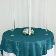90" x 90" Metallic Crinkled Taffeta Table Overlay