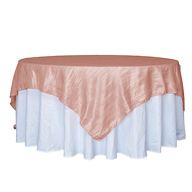 90" x 90" Metallic Crinkled Taffeta Table Overlay LAY90_ACRNK_080
