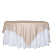 90" x 90" Metallic Crinkled Taffeta Table Overlay LAY90_ACRNK_081