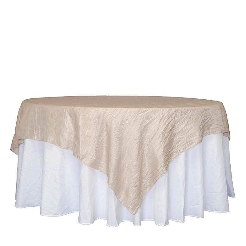 90" x 90" Metallic Crinkled Taffeta Table Overlay LAY90_ACRNK_081