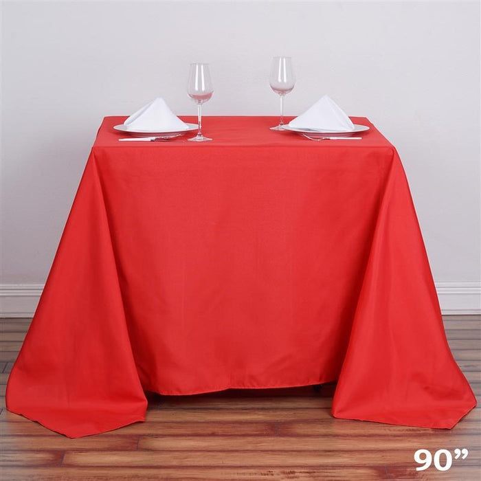 90" x 90" Polyester Square Tablecloth TAB_SQUR_90_RED_POLY