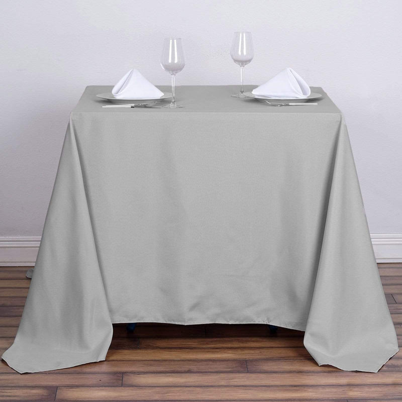 90" x 90" Polyester Square Tablecloth TAB_SQUR_90_SILV_POLY