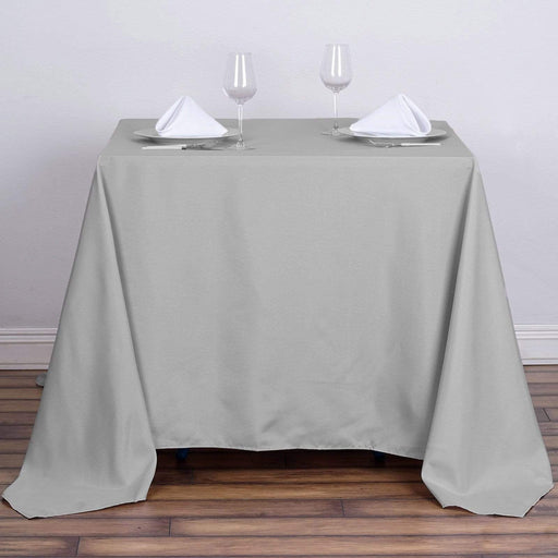 90" x 90" Polyester Square Tablecloth TAB_SQUR_90_SILV_POLY