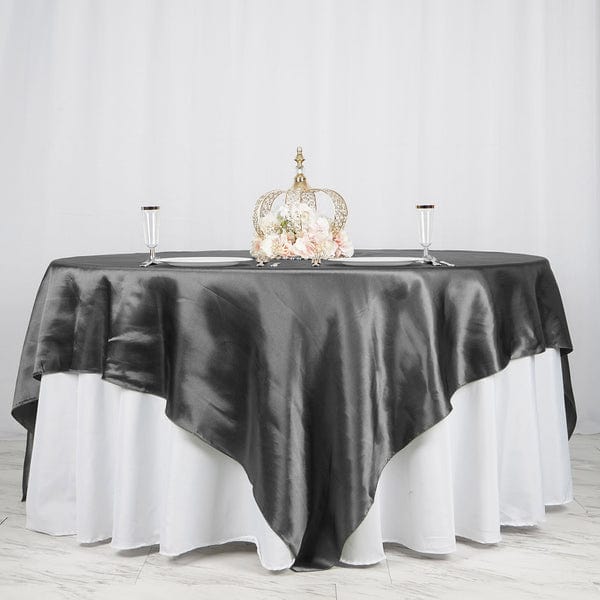 90" x 90" Satin Table Overlay LAY90_STN_BLK