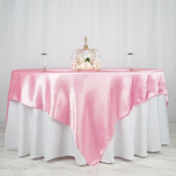 90" x 90" Satin Table Overlay LAY90_STN_PINK