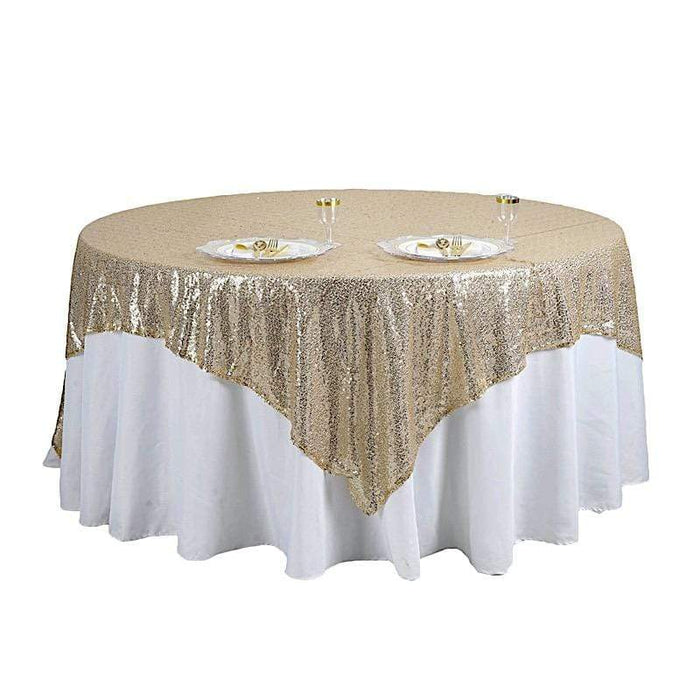 90" x 90" Sequined Table Overlay LAY90_02_CHMP