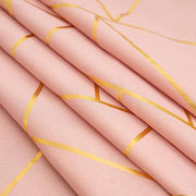 90"x132" Polyester Rectangular Tablecloth with Metallic Geometric Pattern - Dusty Rose with Gold TAB_FOIL_90132_080_G