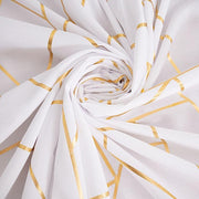 90"x132" Polyester Rectangular Tablecloth with Metallic Geometric Pattern