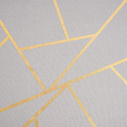 90"x132" Polyester Rectangular Tablecloth with Metallic Geometric Pattern