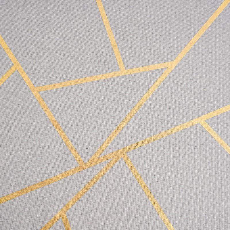 90"x132" Polyester Rectangular Tablecloth with Metallic Geometric Pattern