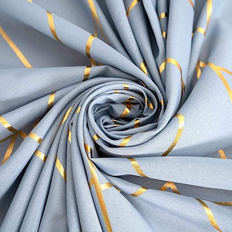 90"x132" Polyester Rectangular Tablecloth with Metallic Geometric Pattern