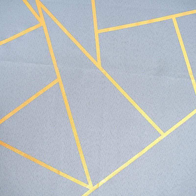 90"x132" Polyester Rectangular Tablecloth with Metallic Geometric Pattern