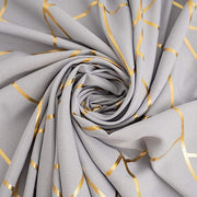 90"x132" Polyester Rectangular Tablecloth with Metallic Geometric Pattern