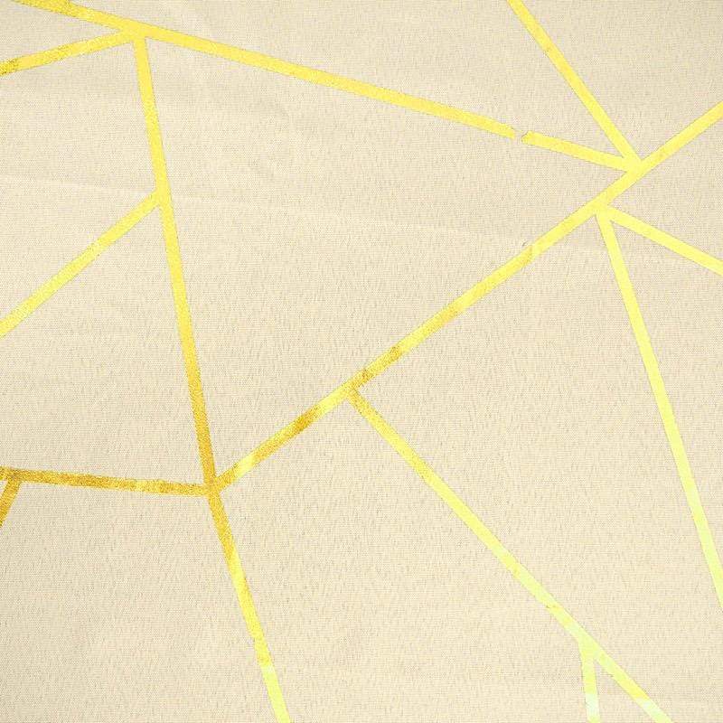 90"x132" Polyester Rectangular Tablecloth with Metallic Geometric Pattern