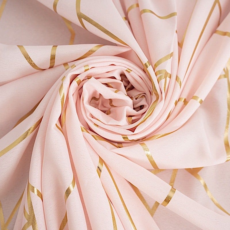 90"x132" Polyester Rectangular Tablecloth with Metallic Geometric Pattern