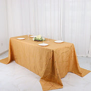 90"x132" Polyester Rectangular Tablecloth with Metallic Geometric Pattern