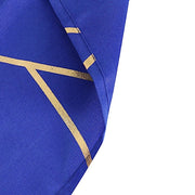 90"x132" Polyester Rectangular Tablecloth with Metallic Geometric Pattern