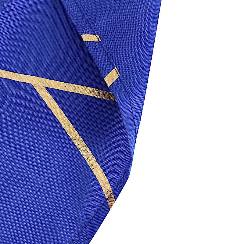 90"x132" Polyester Rectangular Tablecloth with Metallic Geometric Pattern