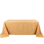 90"x132" Polyester Rectangular Tablecloth with Metallic Geometric Pattern TAB_FOIL_90132_GOLD_G