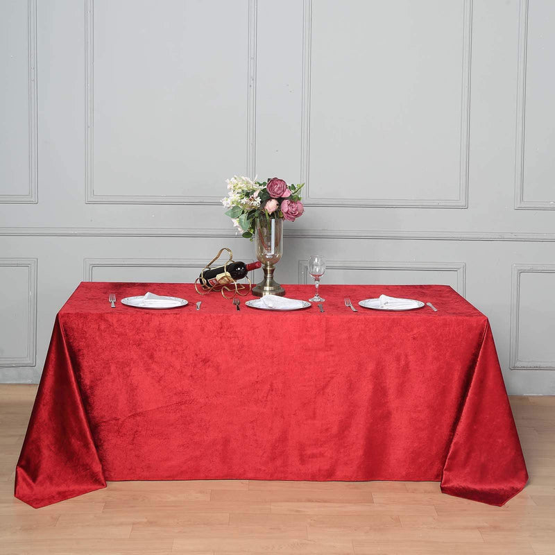 90"x132" Premium Velvet Rectangular Tablecloth
