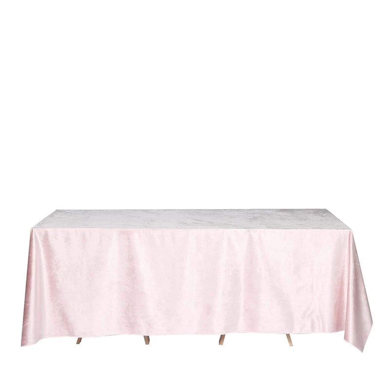 90"x132" Premium Velvet Rectangular Tablecloth - Blush TAB_VEL_90132_046