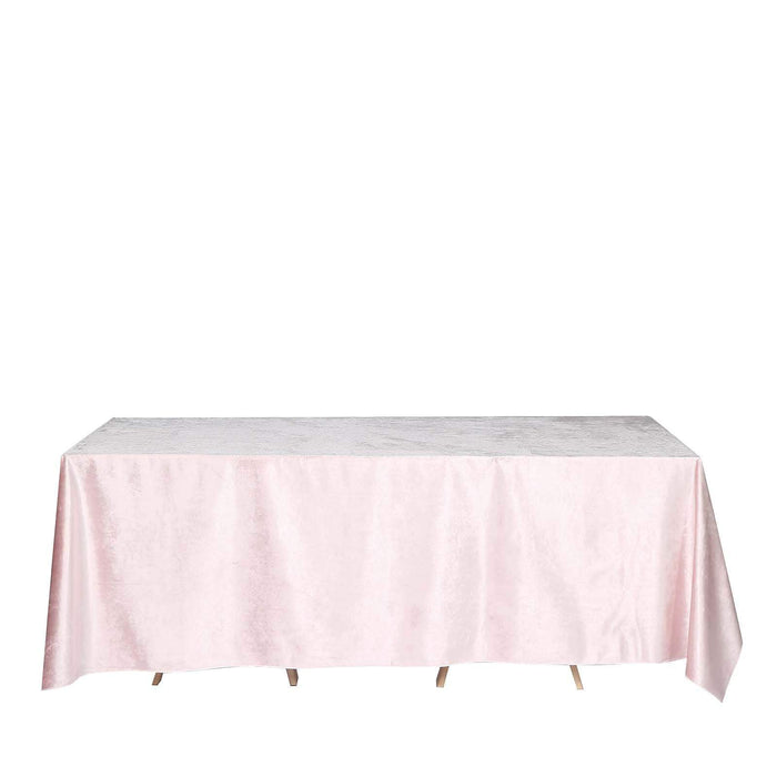 90"x132" Premium Velvet Rectangular Tablecloth - Blush TAB_VEL_90132_046