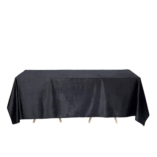 90"x132" Premium Velvet Rectangular Tablecloth TAB_VEL_90132_BLK