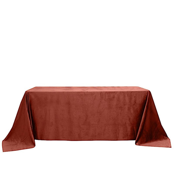 90"x132" Premium Velvet Rectangular Tablecloth TAB_VEL_90132_TERC