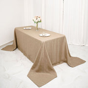90"x132" Rectangular Faux Burlap Polyester Tablecloth - Natural TAB_JUTE03_90132_NAT